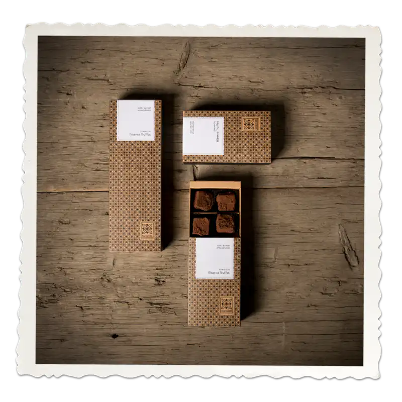 Xocolatl Grand Cru Riserva Truffes in edler Verpackung