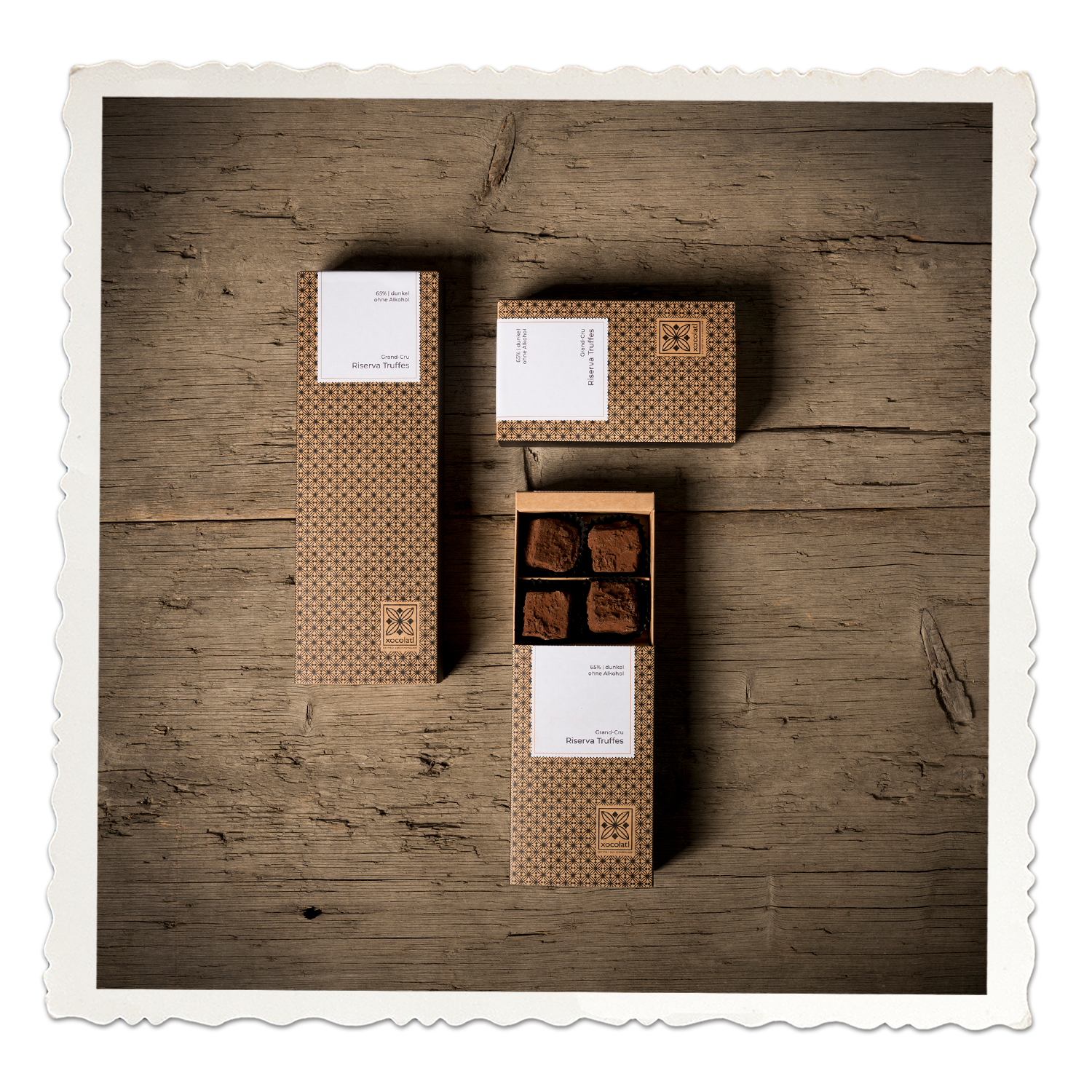 Xocolatl Grand Cru Riserva Truffes in edler Verpackung